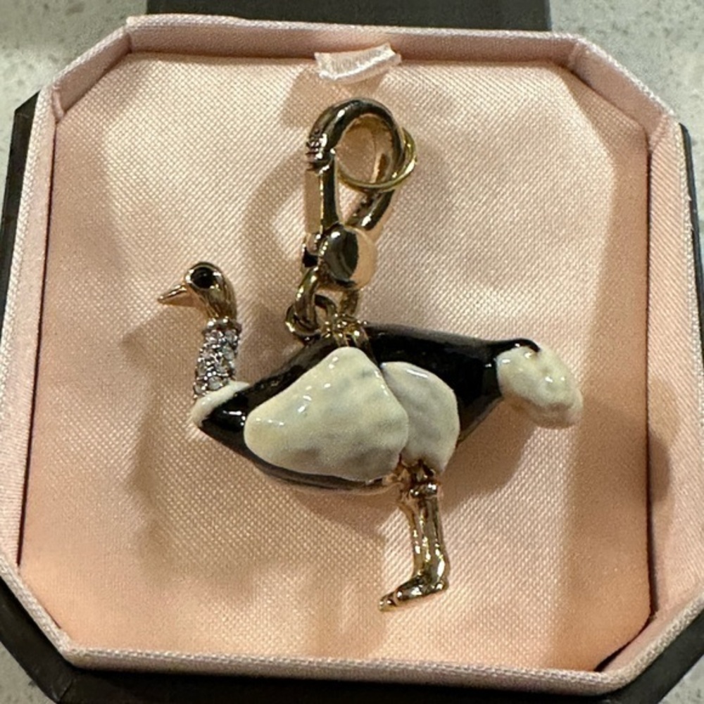 New in Box Juicy Couture Ostrich Charm with Dangling Pink Egg - YJRU4764 NWT